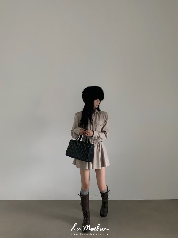 外磨毛排扣襯衫上衣